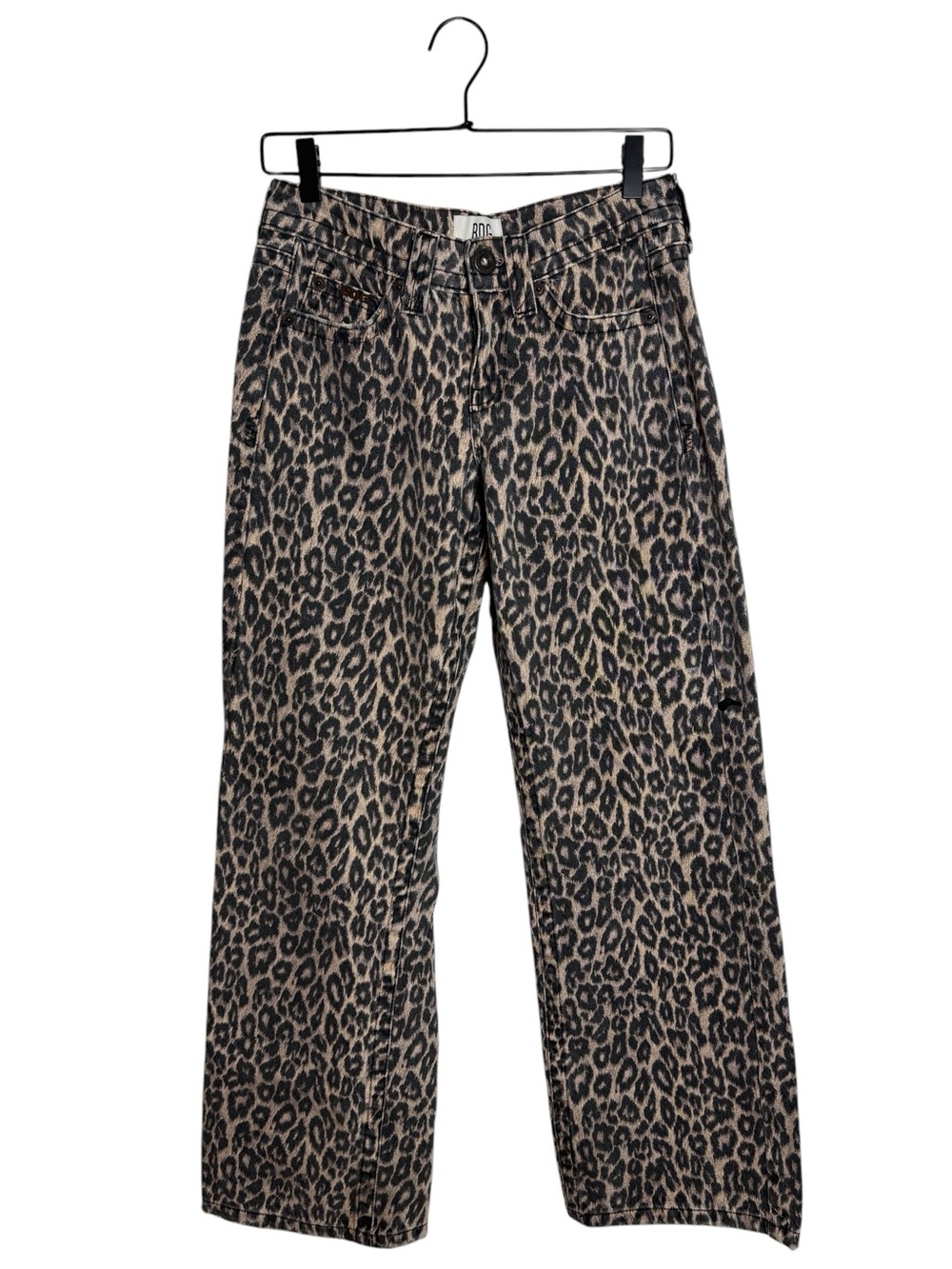 Urban Outfitters BDG Logan Leopard Print Boyfriend Wide Leg Jeans